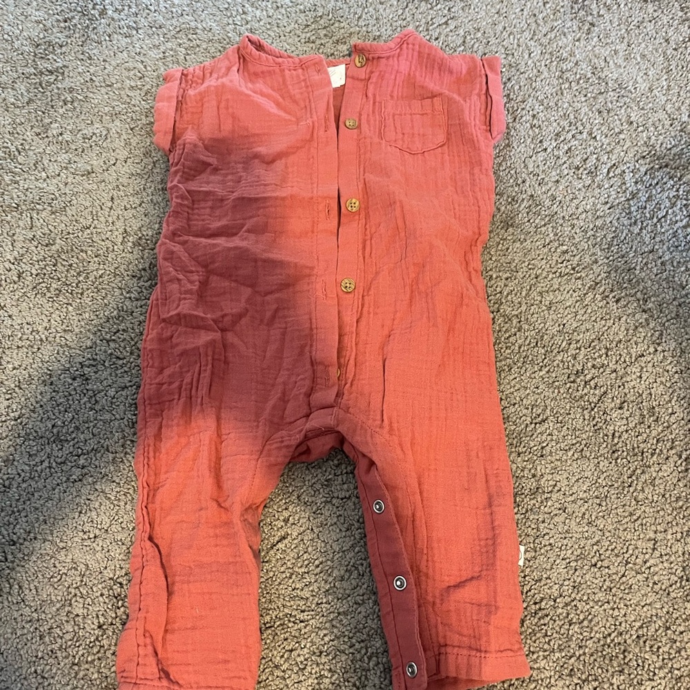Dusty Pink Button-Up Baby Romper